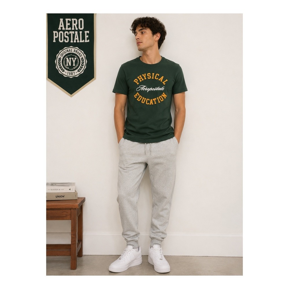 NWT Aeropostale Physical Education Graphic Tee XS Green Short Sleeve Shirt - Picture 1 of 7